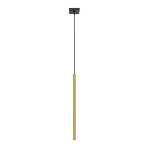 Pastelo Pendant Light - Single / Polished Gold Bedroom Cylinder Pendants Great Lighting UK Ltd