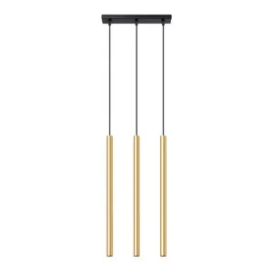 Pastelo 3-Light Linear Pendant - Polished Gold Bar & Linear Pendant Lights Great Lighting UK Ltd
