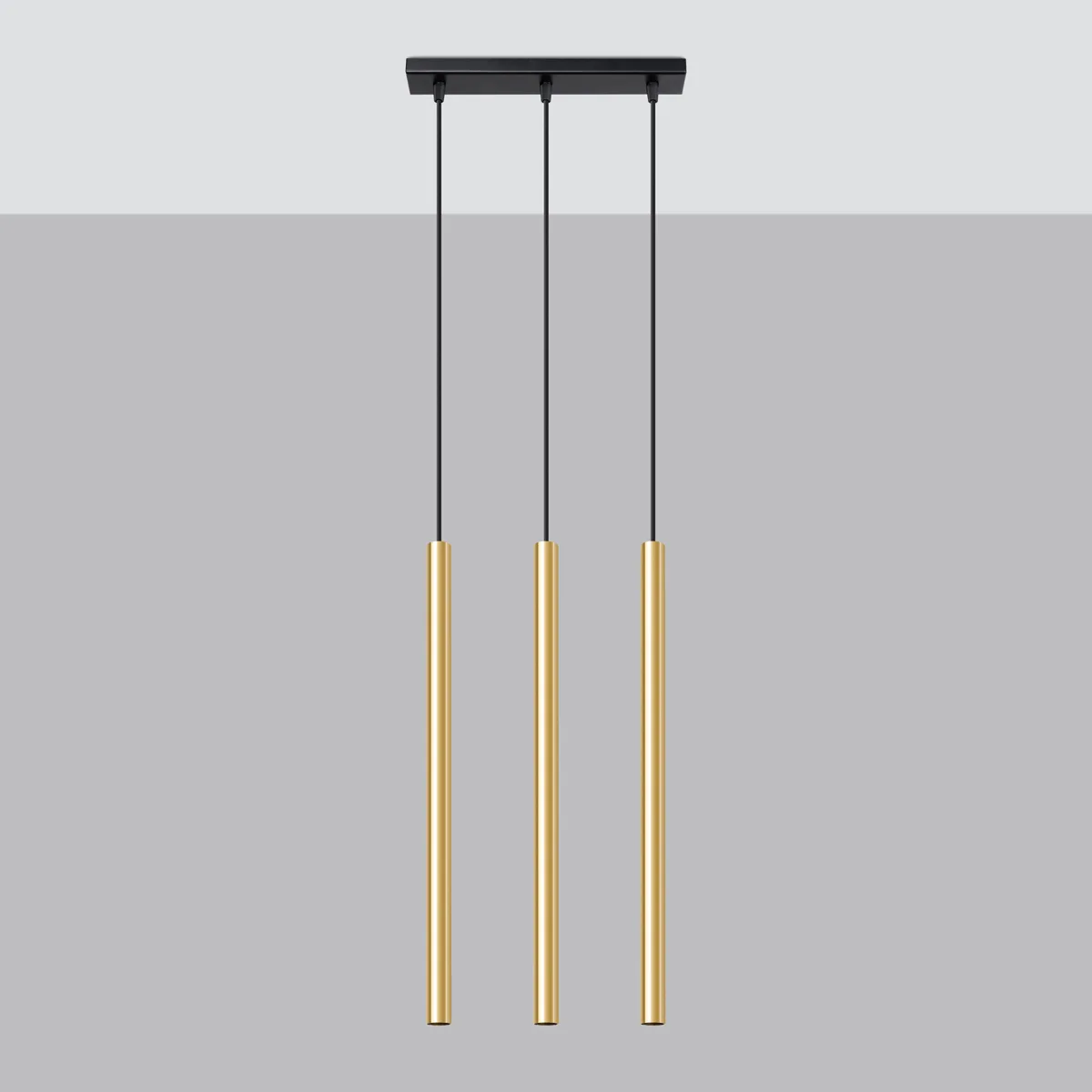 Pastelo 3-Light Linear Pendant - Polished Gold Bar & Linear Pendant Lights Great Lighting UK Ltd
