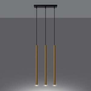 Pendant Lamp Pastelo 3l Polished Gold Multi Pendants Great Lighting UK Ltd