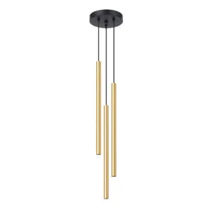 Pastelo 3-Light Cluster Pendant - Polished Gold Black - Gold - Copper Lights Great Lighting UK Ltd