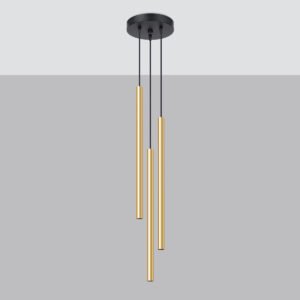 Pendant Lamp Pastelo 3p Polished Gold Multi Pendants Great Lighting UK Ltd