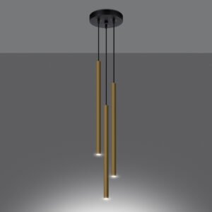 Pendant Lamp Pastelo 3p Polished Gold Multi Pendants Great Lighting UK Ltd