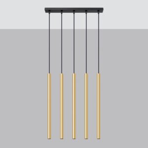 Pendant Lamp Pastelo 5l Polished Gold Multi Pendants Great Lighting UK Ltd