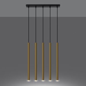 Pendant Lamp Pastelo 5l Polished Gold Multi Pendants Great Lighting UK Ltd