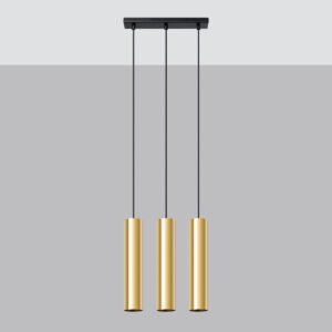 Pendant Lamp Lagos 3 Polished Gold Multi Pendants Great Lighting UK Ltd