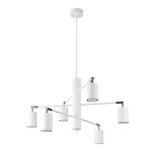 Multi Arm Ceiling Light Lemmi Six Light White Bedroom Chandelier Great Lighting UK Ltd