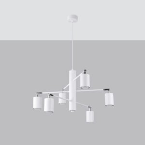 Chandelier Lemmi 6 White Modern Hanging Chandeliers Great Lighting UK Ltd