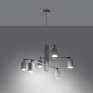 Chandelier Lemmi 6 White Modern Hanging Chandeliers Great Lighting UK Ltd