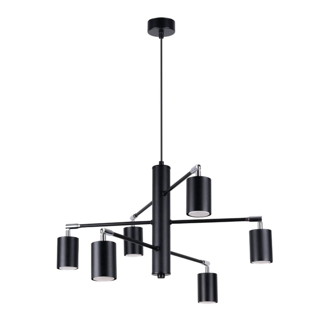 Multi Arm Ceiling Light Lemmi Six Light Black