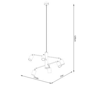 Chandelier Lemmi 6 Black Modern Hanging Chandeliers Great Lighting UK Ltd
