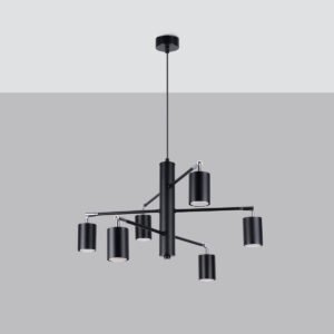 Chandelier Lemmi 6 Black Modern Hanging Chandeliers Great Lighting UK Ltd