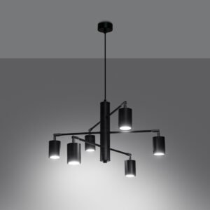 Chandelier Lemmi 6 Black Modern Hanging Chandeliers Great Lighting UK Ltd