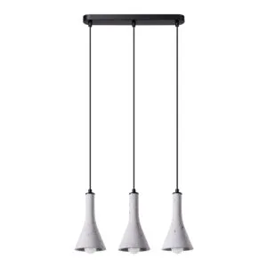 Concrete Pendant Light Rea Three Light Linear Industrial Pendant Lights Great Lighting UK Ltd