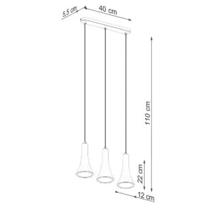 Concrete Pendant Light Rea Three Light Linear Industrial Pendant Lights Great Lighting UK Ltd