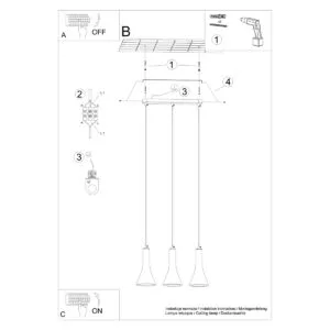Concrete Pendant Light Rea Three Light Linear Industrial Pendant Lights Great Lighting UK Ltd