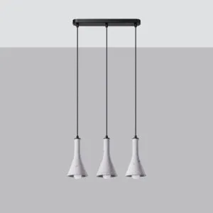 Concrete Pendant Light Rea Three Light Linear Industrial Pendant Lights Great Lighting UK Ltd
