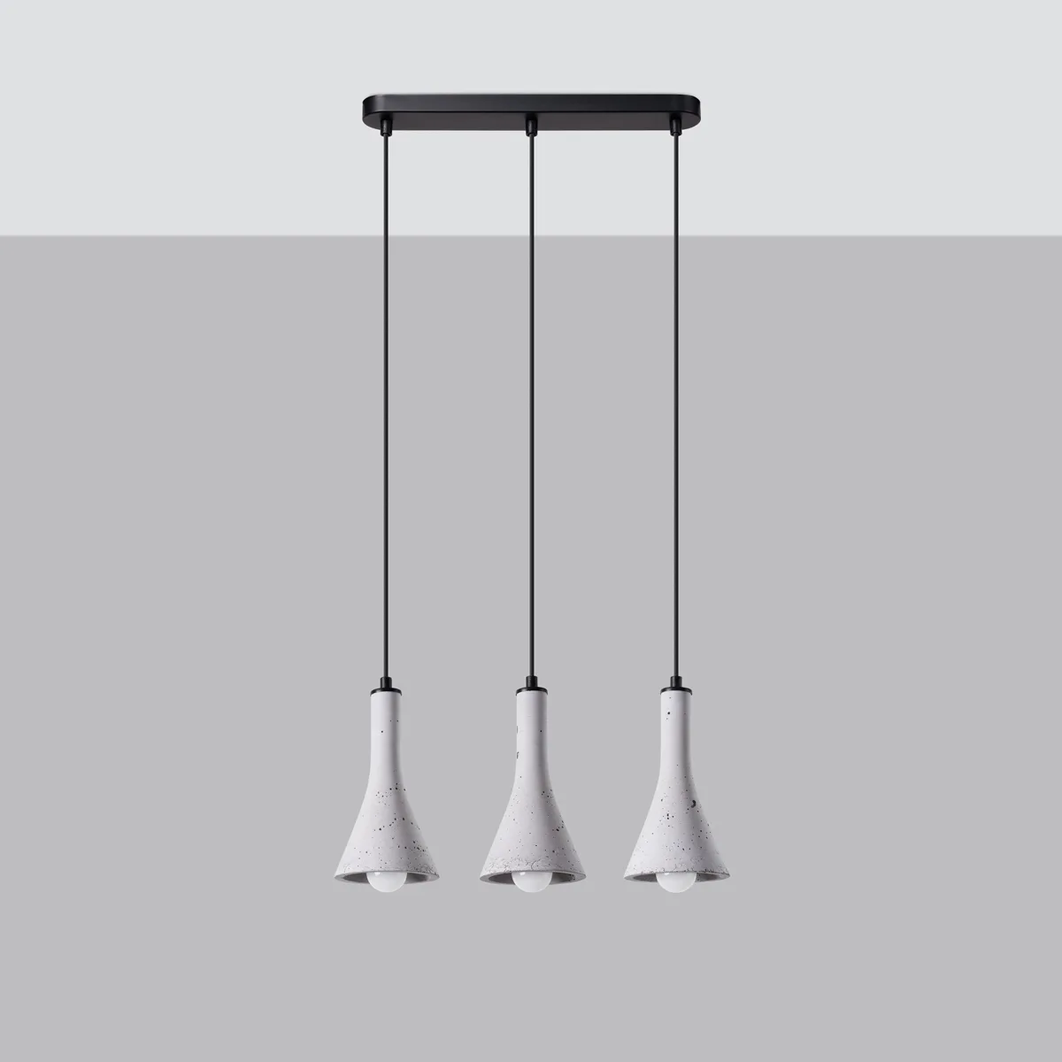 Concrete Pendant Light Rea Three Light Linear Industrial Pendant Lights Great Lighting UK Ltd