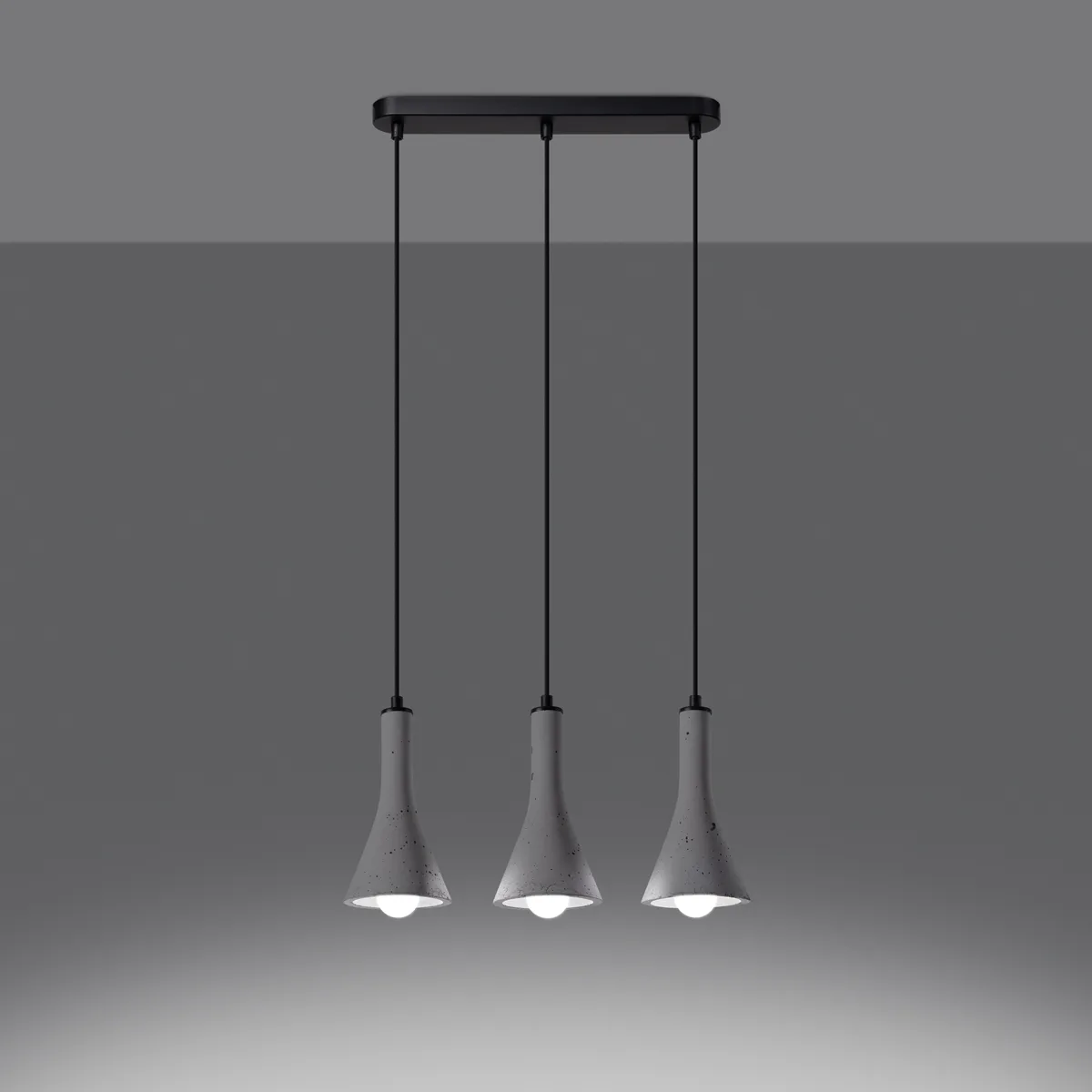 Concrete Pendant Light Rea Three Light Linear Industrial Pendant Lights Great Lighting UK Ltd