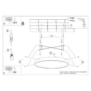 Onyx 60cm LED Ceiling Light - Black / 3000K Bedroom Ceiling Lights Great Lighting UK Ltd