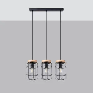 Wooden Pendant Light Gotto Three Light Kitchen Island Lighting Great Lighting UK Ltd
