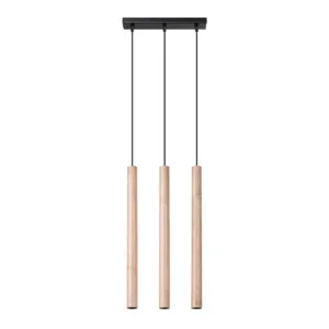 Wooden Pendant Light Pastelo Three Light Linear Bar & Linear Pendant Lights Great Lighting UK Ltd