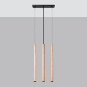 Pendant Lamp Pastelo 3l Wood Multi Pendants Great Lighting UK Ltd