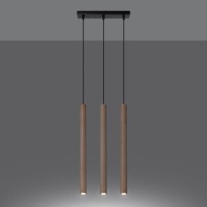 Pendant Lamp Pastelo 3l Wood Multi Pendants Great Lighting UK Ltd