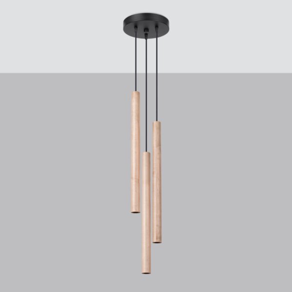 Pendant Lamp Pastelo 3p Wood - Image 2