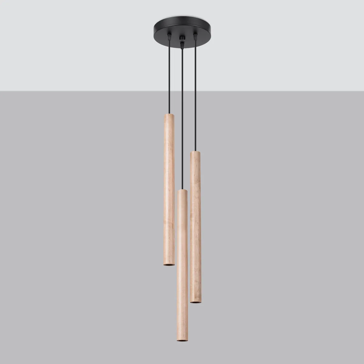 Wooden Pendant Light Pastelo Three Light Cluster Cylinder & Pendant Clusters Great Lighting UK Ltd