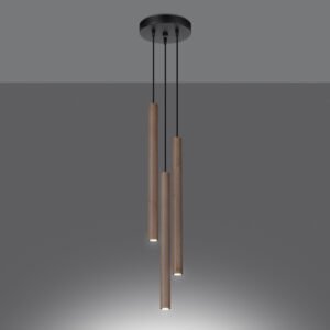 Pendant Lamp Pastelo 3p Wood Multi Pendants Great Lighting UK Ltd