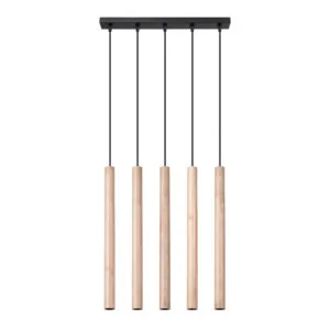 Wooden Pendant Light Pastelo Five Light Linear Bar & Linear Pendant Lights Great Lighting UK Ltd