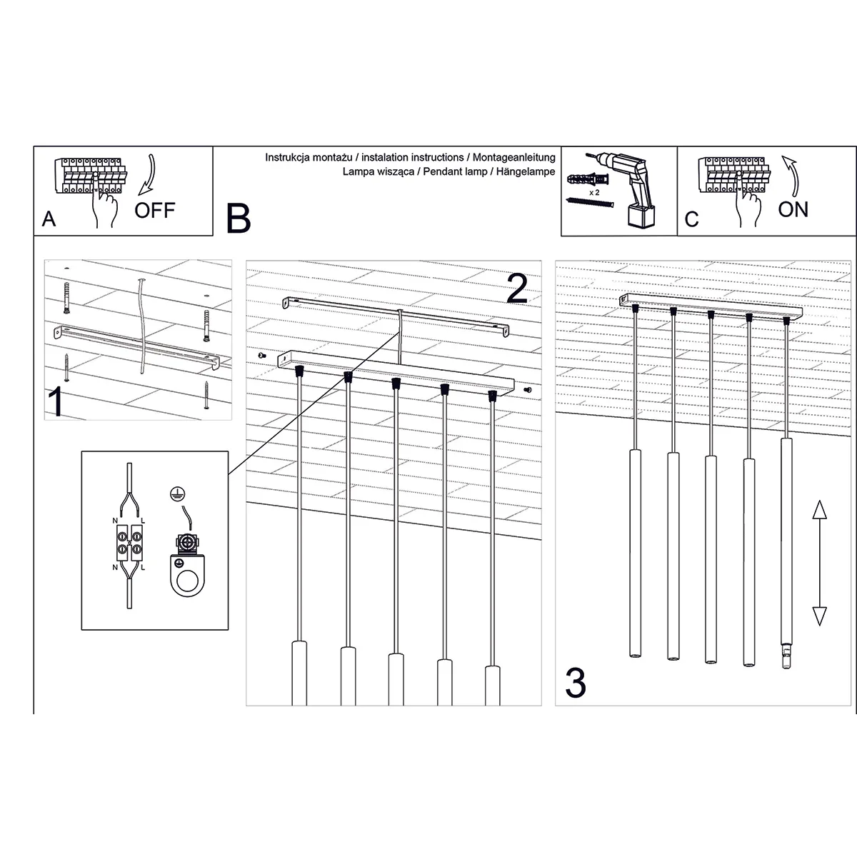 Wooden Pendant Light Pastelo Five Light Linear Bar & Linear Pendant Lights Great Lighting UK Ltd