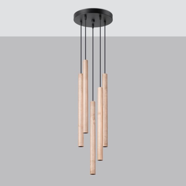 Pendant Lamp Pastelo 5p Wood - Image 2