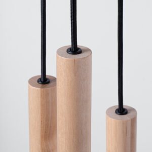 Pendant Lamp Pastelo 5p Wood Multi Pendants Great Lighting UK Ltd