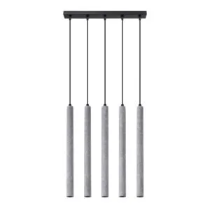 Concrete Pendant Light Pastelo Five Light Linear Industrial Pendant Lights Great Lighting UK Ltd