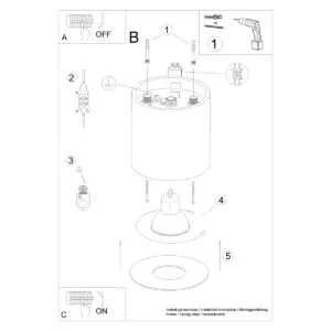 Mika Ceiling Light - Grey Hallway Ceiling Lights Great Lighting UK Ltd