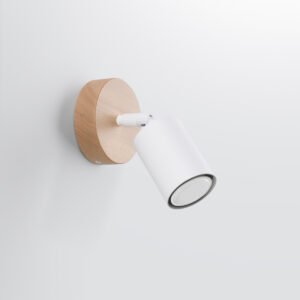 Wall Lamp Verdo White / Wood Single Wall Lights Great Lighting UK Ltd