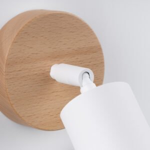 Wall Lamp Verdo White / Wood Single Wall Lights Great Lighting UK Ltd