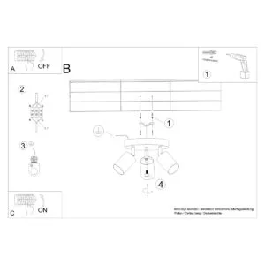 Verdo Three Light White Ceiling Spotlight 3 Light Spotlights Great Lighting UK Ltd