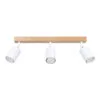 Verdo Three Light White Kitchen Ceiling Spotlight with Wood Bar 3 Light Spotlights Great Lighting UK Ltd