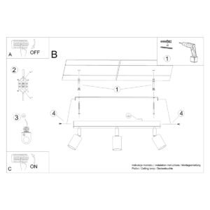 Ceiling Lamp Verdo 3l White Track Lighting Great Lighting UK Ltd