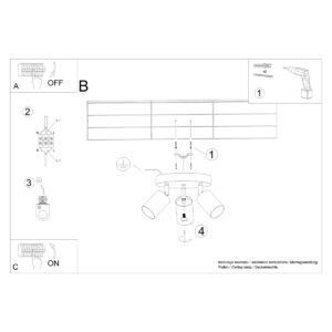 Ceiling Lamp Verdo 3p Black Cluster Ceiling Lights Great Lighting UK Ltd