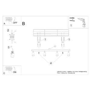 Ceiling Lamp Verdo 4 Black Track Lighting Great Lighting UK Ltd