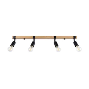 Zuca Four Light Black Wood Bar Ceiling Spotlight 4 Light Spotlights Great Lighting UK Ltd