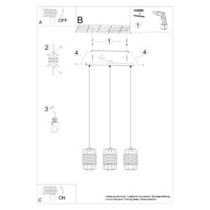 Pendant Lamp Gizur 3l Multi Pendants Great Lighting UK Ltd