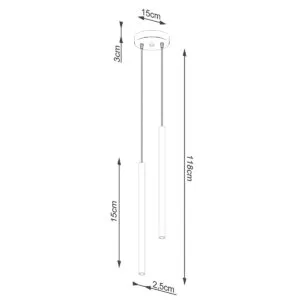 Pastelo Twin Pendant Light - White Cylinder & Pendant Clusters Great Lighting UK Ltd