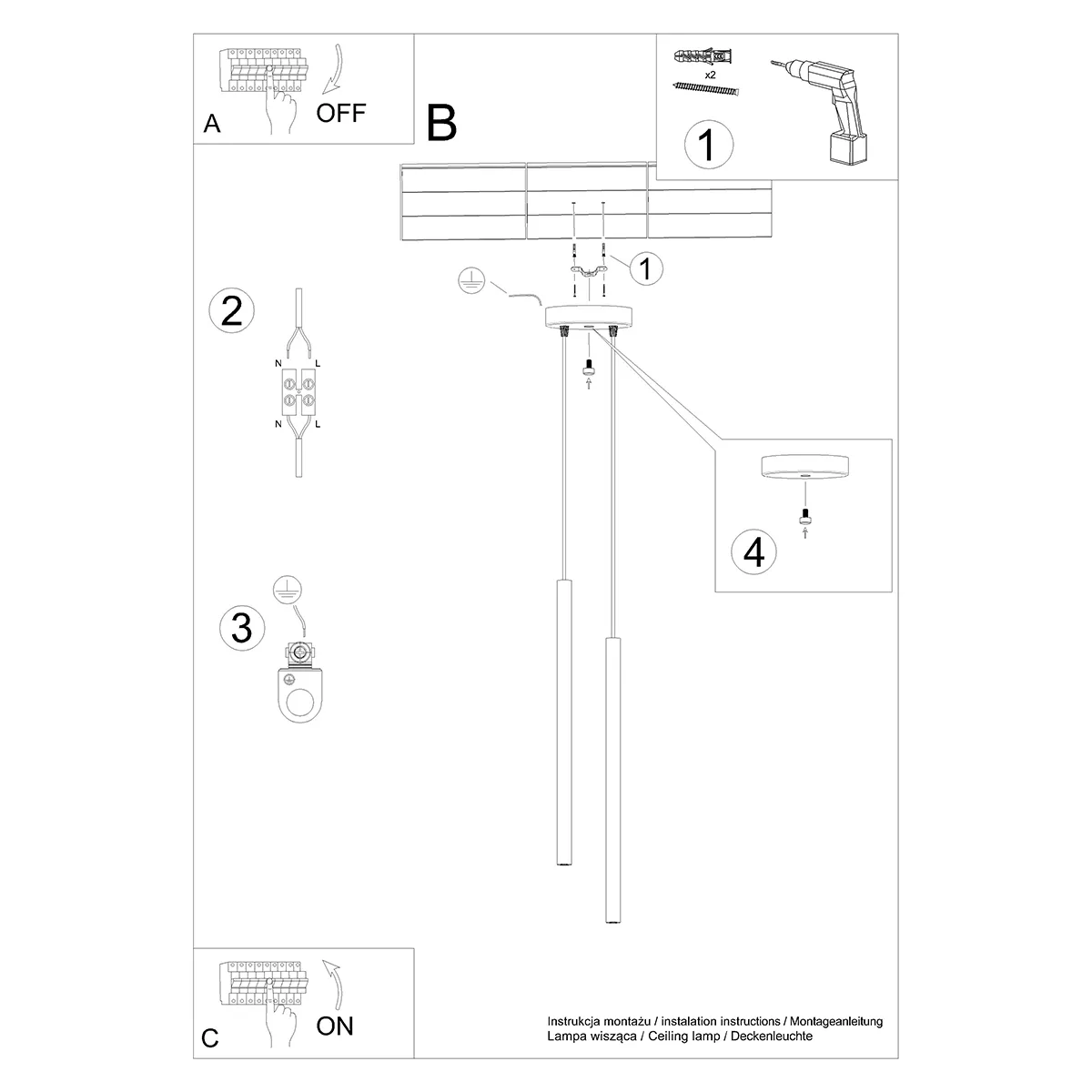 Pastelo Twin Pendant Light - White Cylinder & Pendant Clusters Great Lighting UK Ltd
