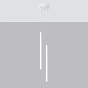 Pastelo Twin Pendant Light - White Cylinder & Pendant Clusters Great Lighting UK Ltd