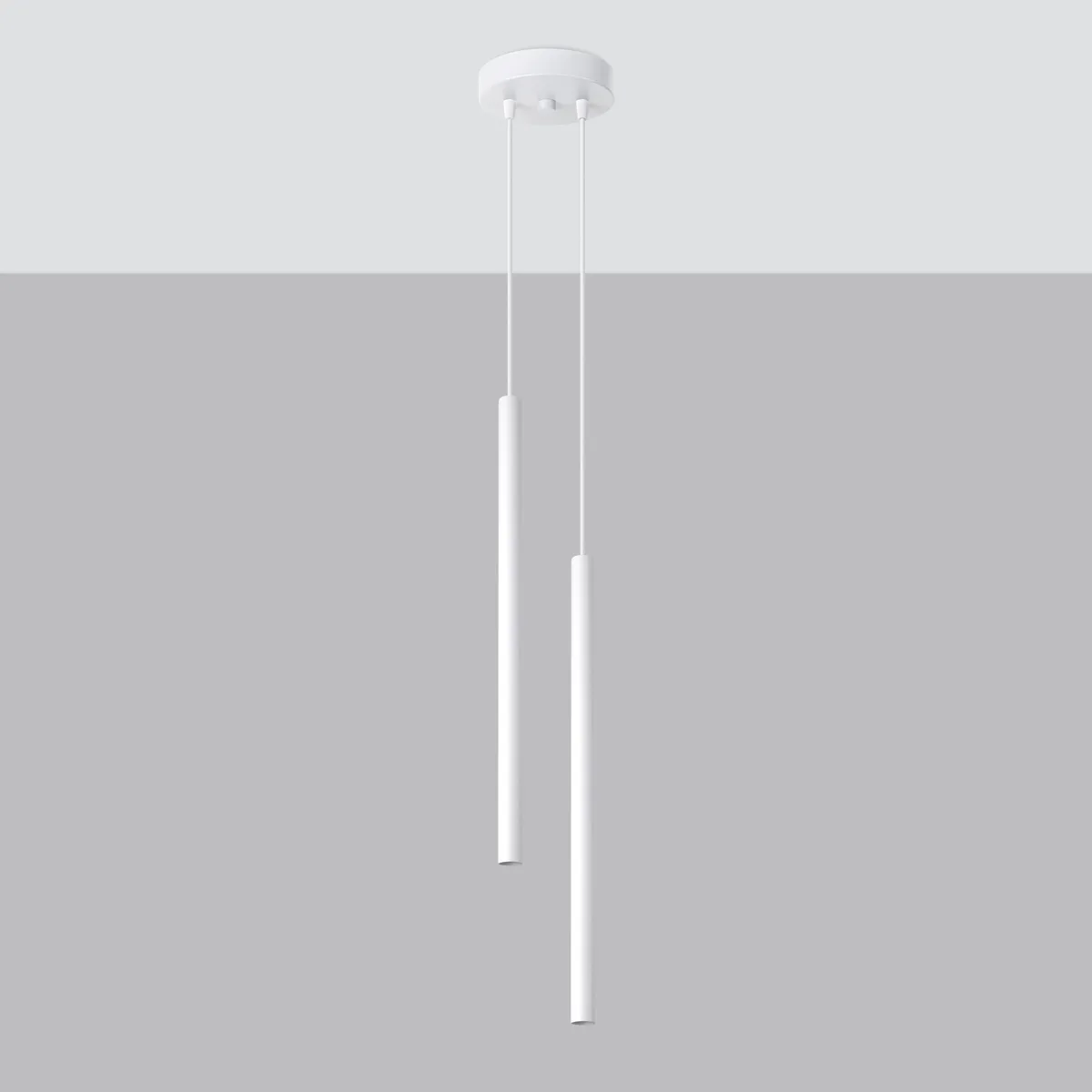 Pastelo Twin Pendant Light - White Cylinder & Pendant Clusters Great Lighting UK Ltd